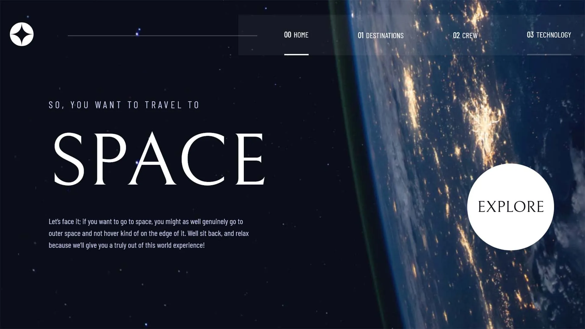 Space Tourism Website